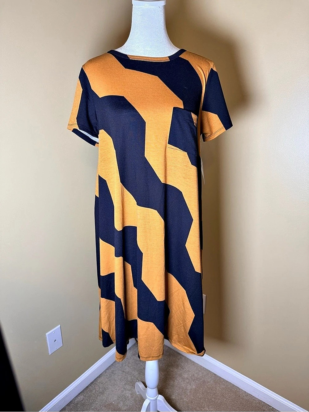 Lularoe Carly Maxi Dress in Rust & Blue NWT
